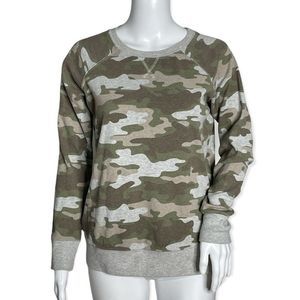 Eddie Bauer Shirt Women Small Gray‎ Green Tan Camo Camouflage Casual Streetwear